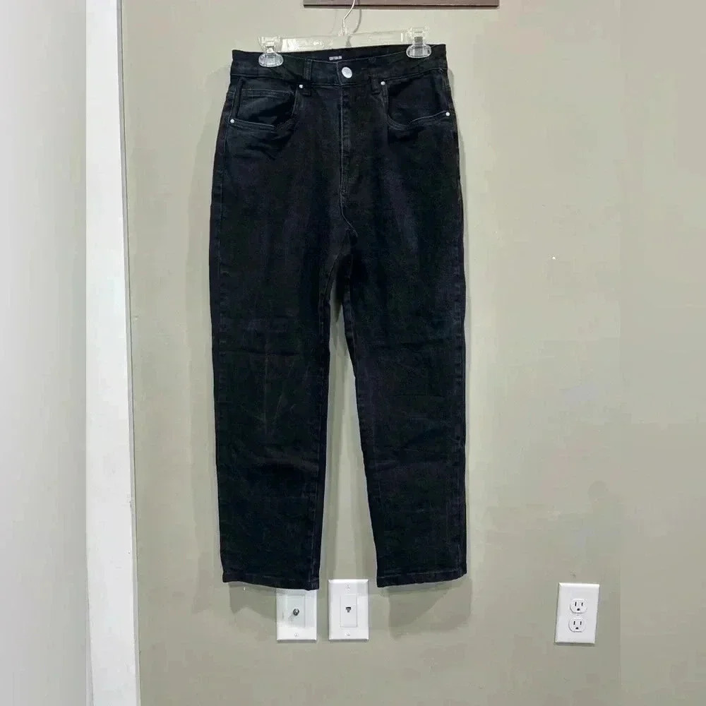 Cotton On Stretch Straight Leg Black Jeans Sz 8